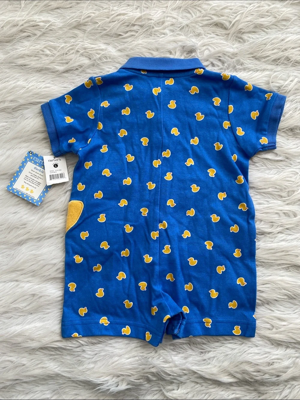 Carter's | Blue and Yellow Duck Polo Romper One Piece